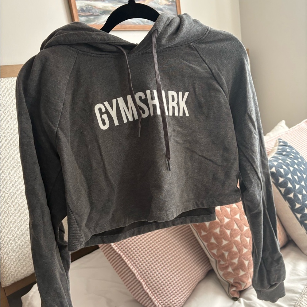 Gymshark Charcoal Cropped Hoodie